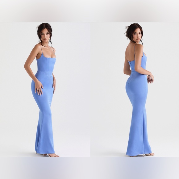 OLIVETTE
PERIWINKLE SATIN CORSET MAXI DRESS - SALE - Picture 4 of 6